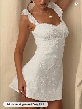 NWT Princess Polly “Beacall” white mini dress, embroidered